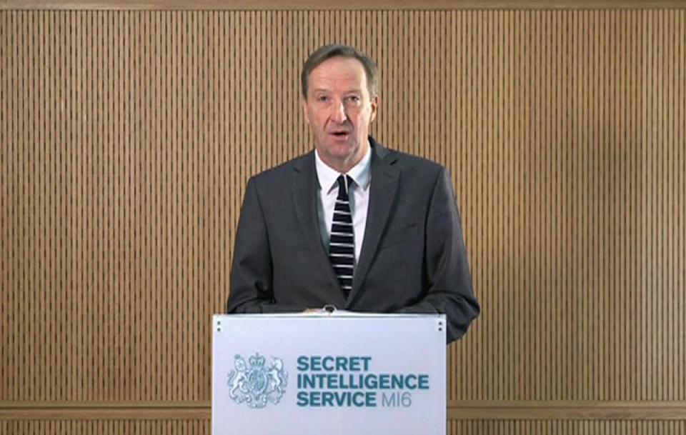  Explicit warning . . . MI6 Chief Sir Alex Younger