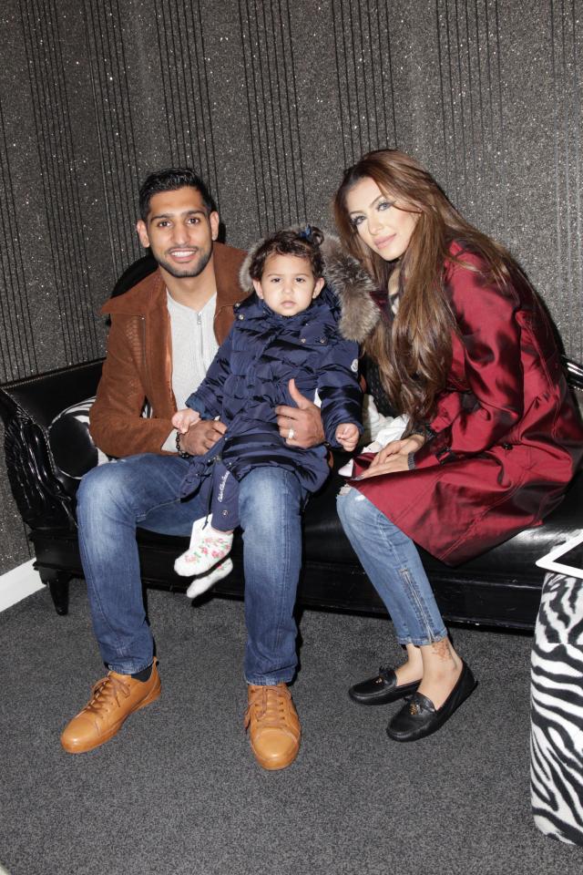 Amir Khan and, Faryal Makhdoom with their daughter Lamaisah 