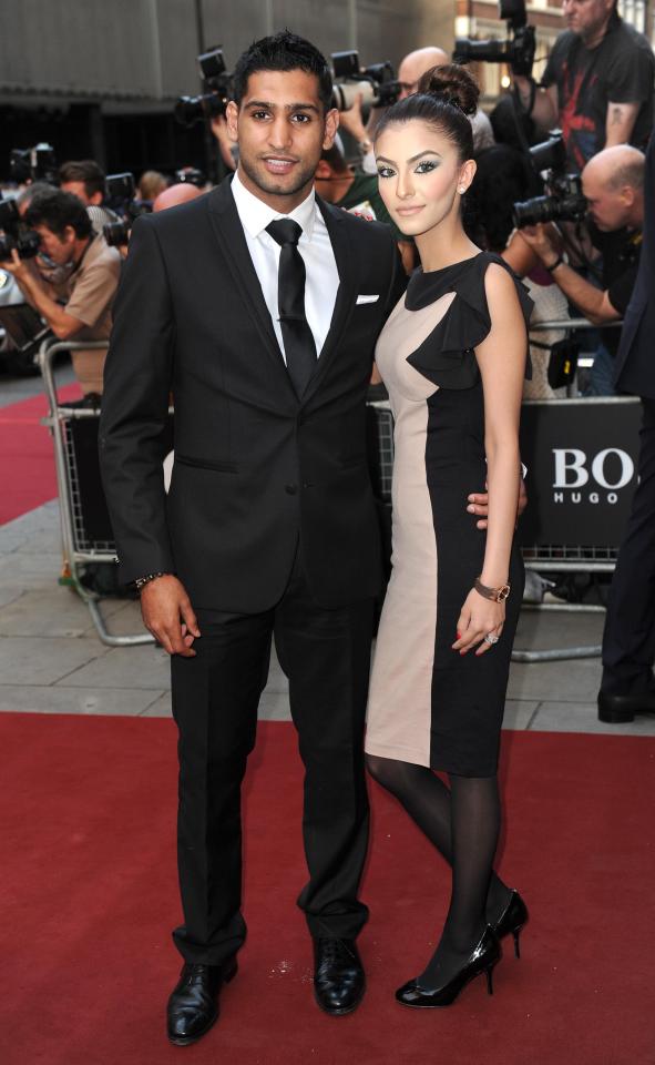 Amir Khan with his wife Faryal Makhdoom attend the GQ Men of the Year Awards in association with Hugo Boss at the Royal Opera House, London, in 2013