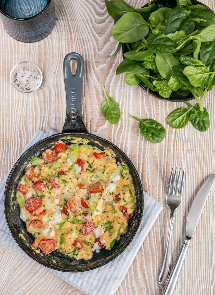  Serve this delicious scramble with a side of raw spinach