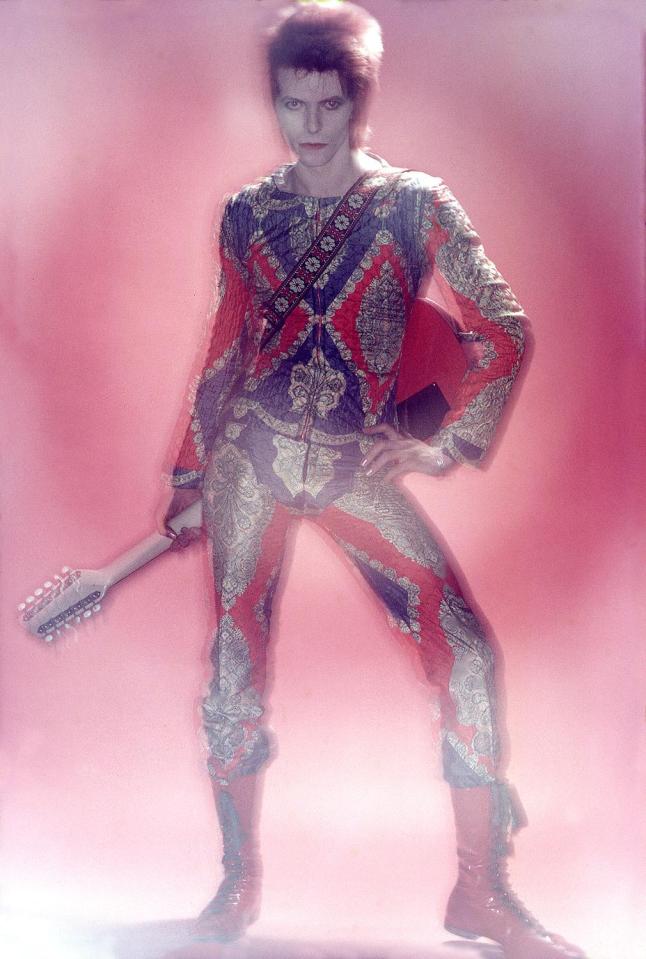  Bowie in the iconic leather Ziggy Stardust outfit in 1972