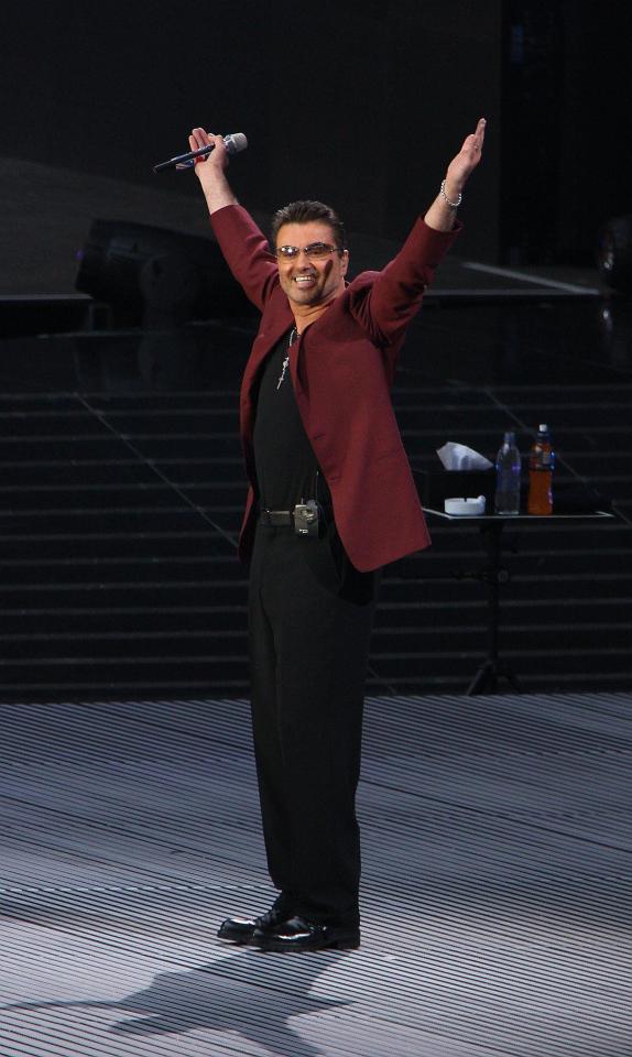 George Michael performing at Wembley Stadium in London in 2007