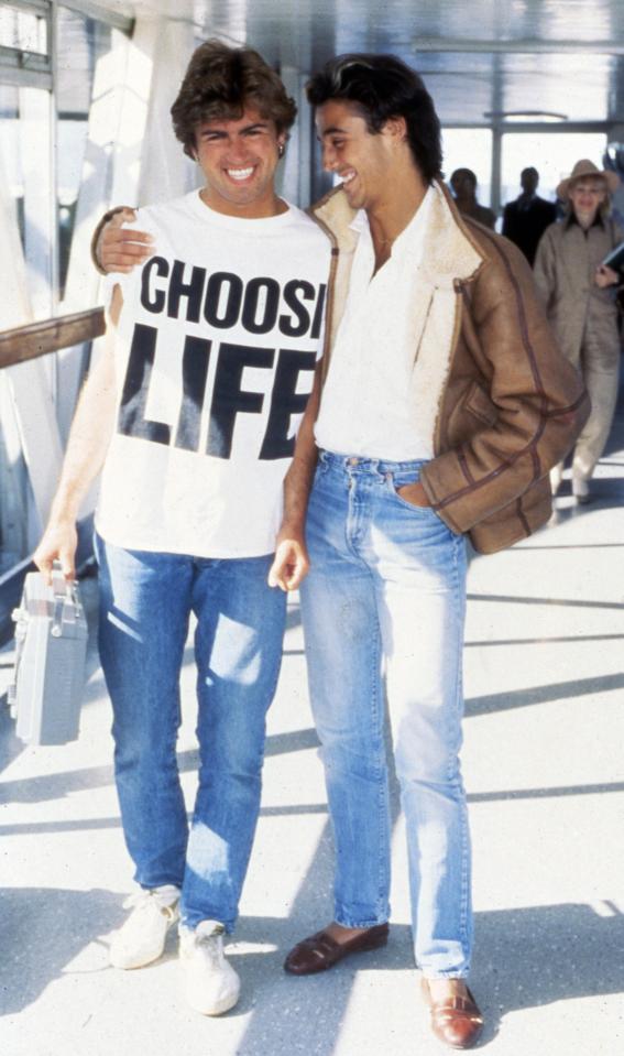  George Michael and Andrew Ridgeley Wham at London Heathrow Airport during their heyday as pop heartthrobs