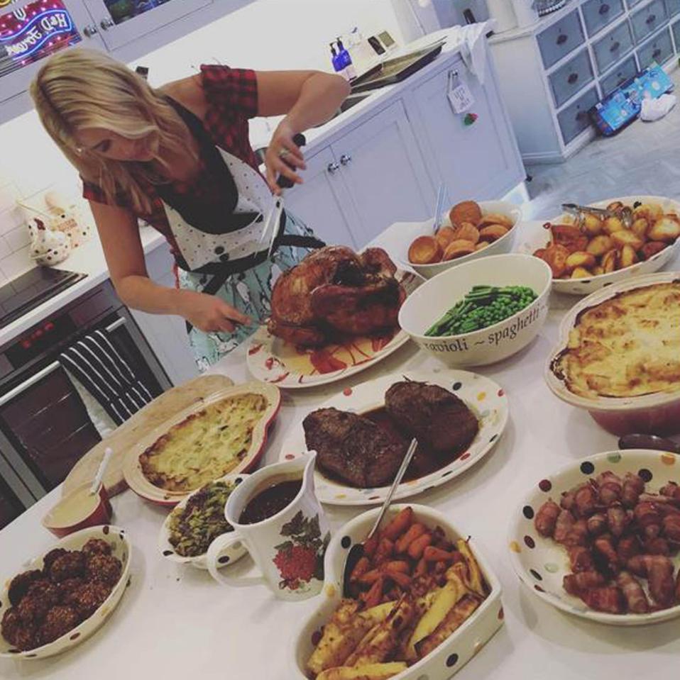  Holly Willoughby prepared a feast for the family on Christmas Day