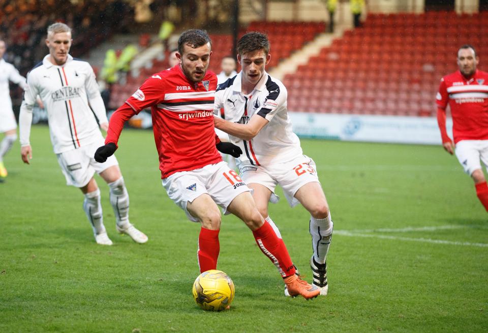  Tony Gallacher in action for Falkirk in their game with Dunfermline