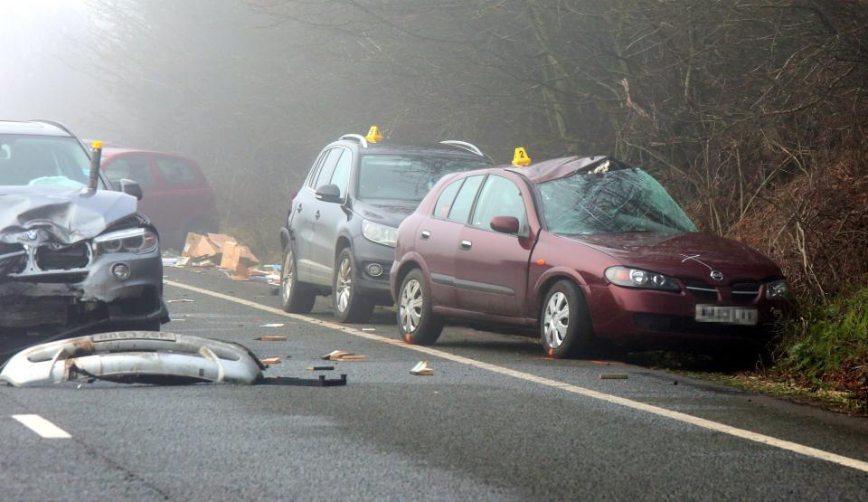  The accident covered around 1,000 metres of road with debris