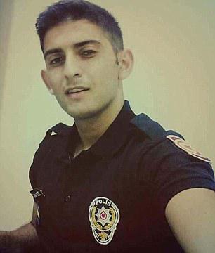  Rookie police officer Burak Yildiz, 21, was gunned down outside the nightclub