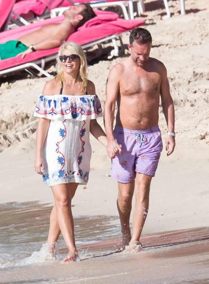  Holly and Dan soaked up the Caribbean sunshine on the golden sands