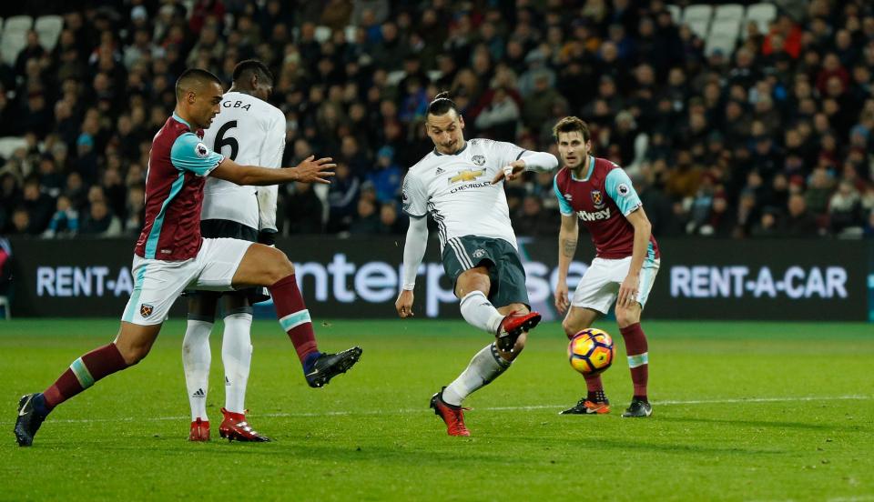 Zlatan Ibrahimovic smashes home United's second