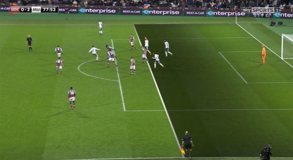  Replays showed the striker was blatantly offside