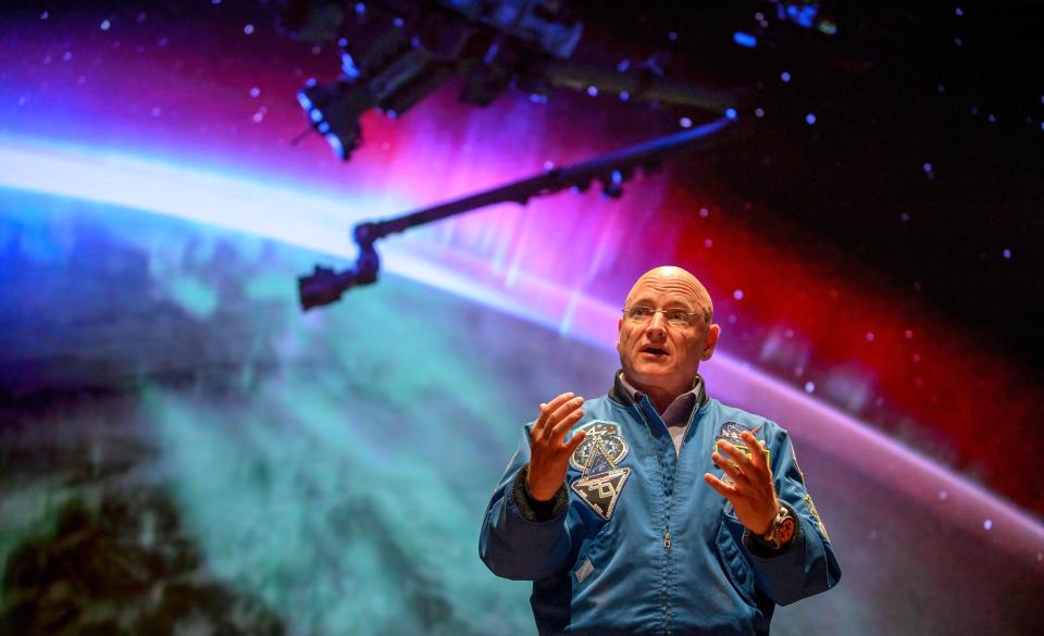  Former NASA astronaut Scott Kelly speaks during an event at the United States Capitol Visitor Centre in Washington