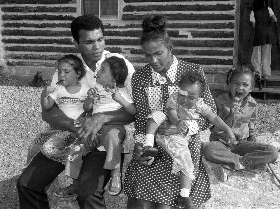  Ali with first wife Belinda and their children in 1973