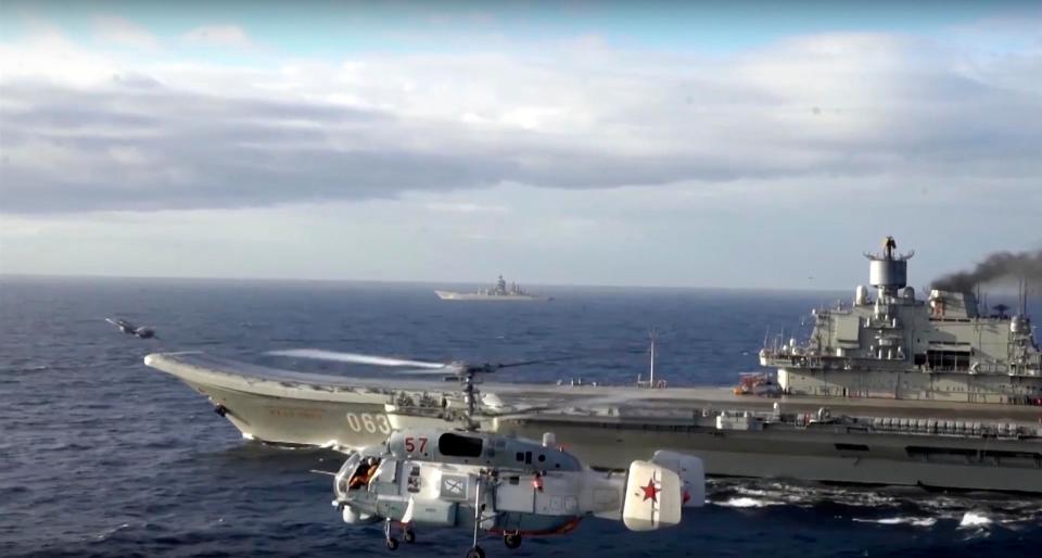  A shipping group headed by the Admiral Kuznetsov aircraft carrier would be the first to leave the region