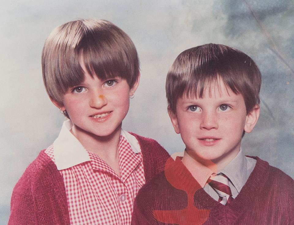  Carla aged 9 with brother Lee - who was also told he has a 50/50 risk of developing the disease