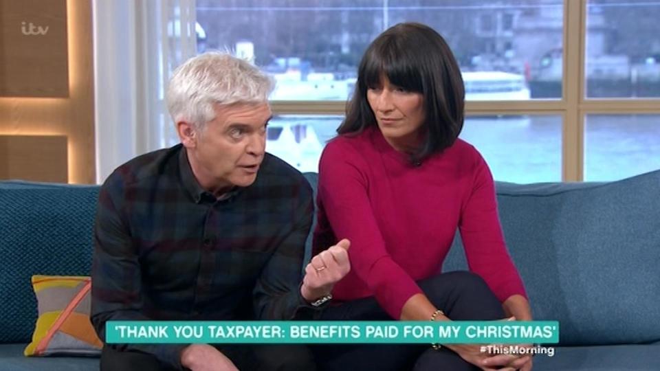  Phillip Schofield and stand-in host Davina McCall were not impressed by Deborah's festive spending