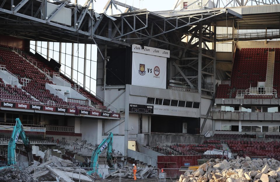  West Ham's Upton Park ground is being ripped down