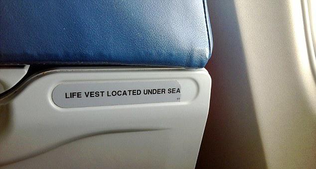  One passenger was not reassured when they read this sign on the seat in front