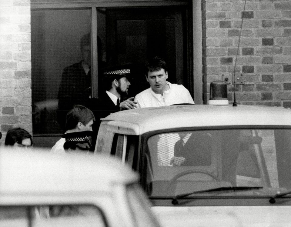 Gang rape member Martin McCall leaving the police station in 1987