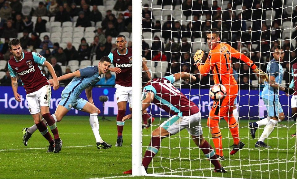  Stones rounded off a 5-0 win for City at West Ham in the FA Cup third round