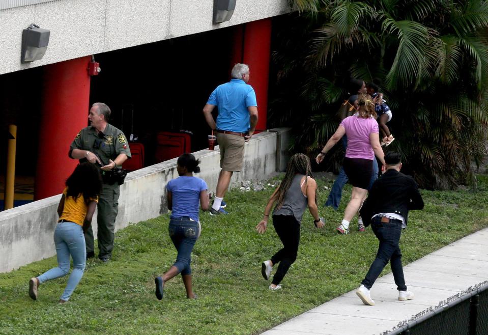  People fleeing the scene when the shooting took place