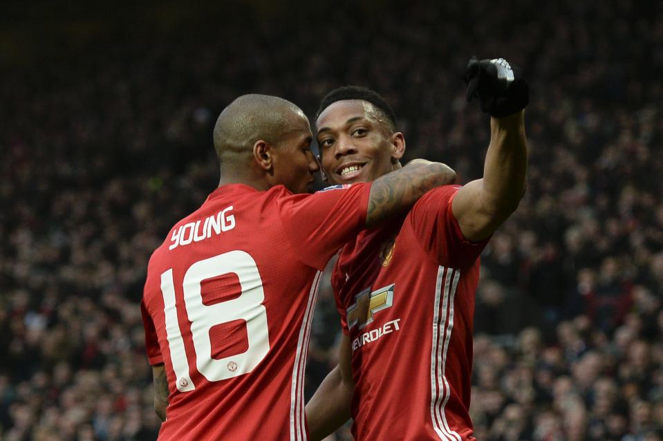  Ashley Young has fallen down the pecking order behind Anthony Martial and Jesse Lingard