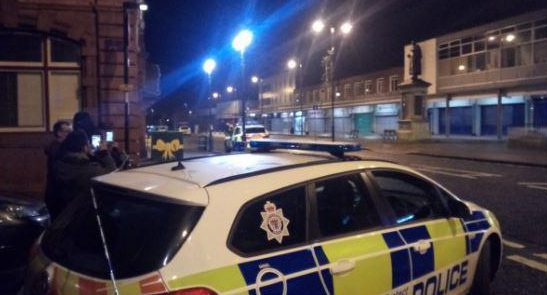  Northumbria Police cordoned off the streets surrounding the Viking Shopping Centre