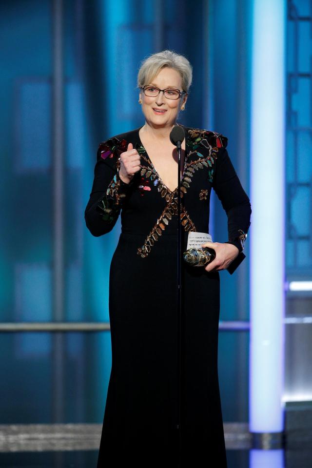  Streep who was picking up an award at the Golden Globes on Sunday night, used her time on stage to have a go at Trump's politics