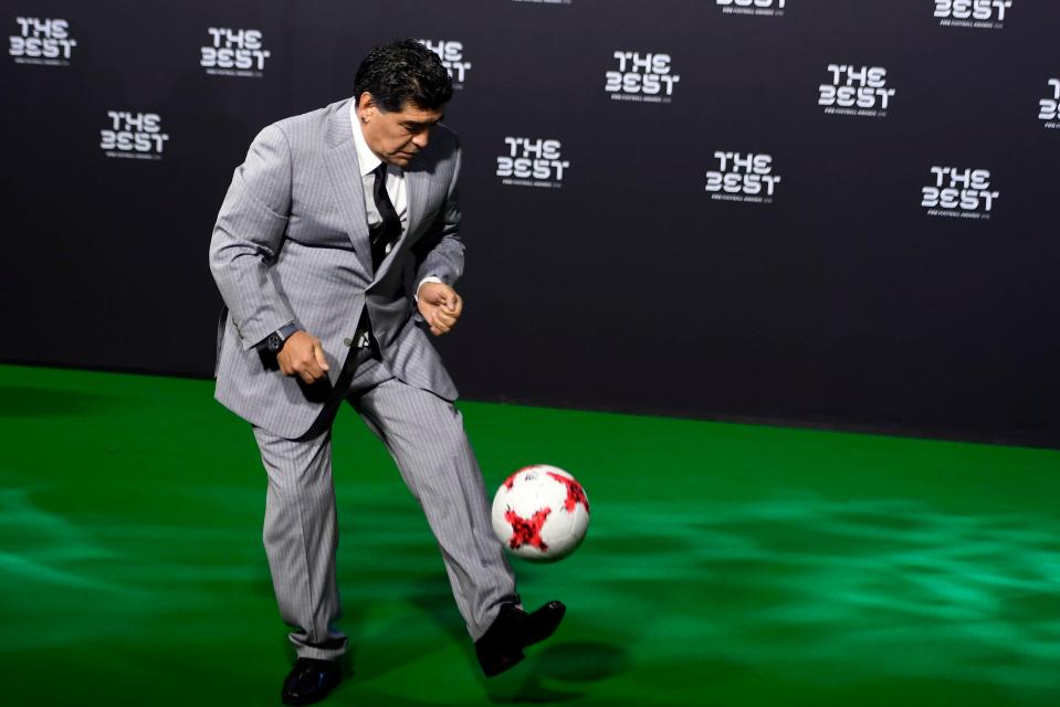  Diego Maradona couldn't resist a kick-about