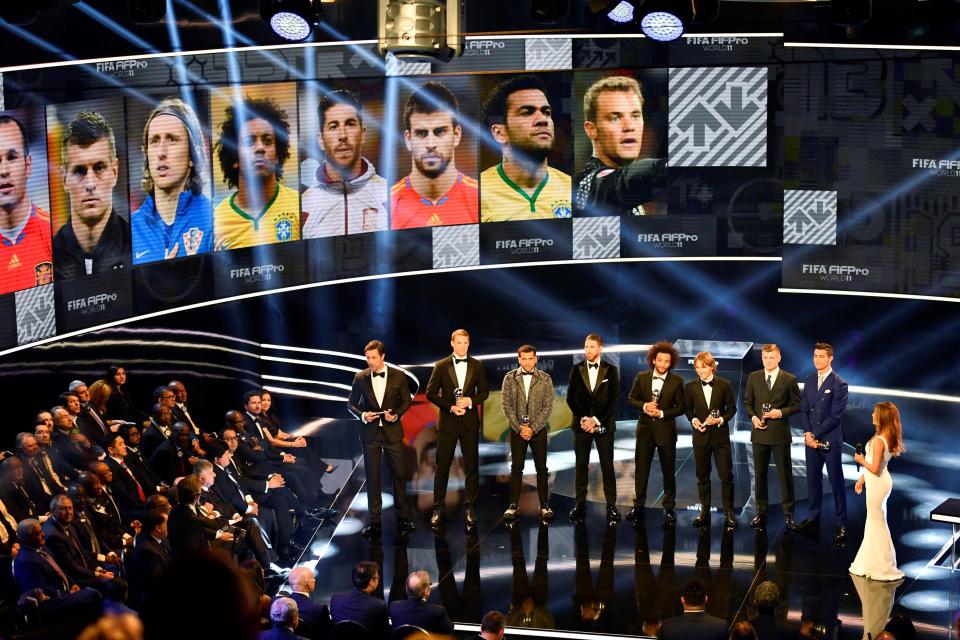  Andres Iniesta, Lionel Messi, Luis Suarez and Pique were all missing from the awards