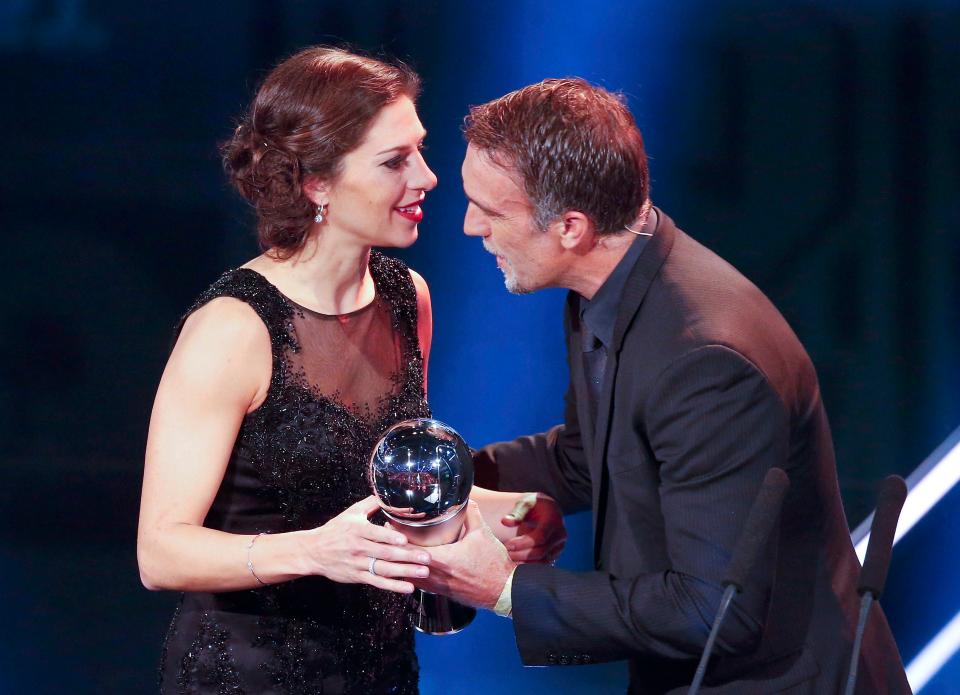  Carli Lloyd picked up the award from legendary Gabriel Batistuta