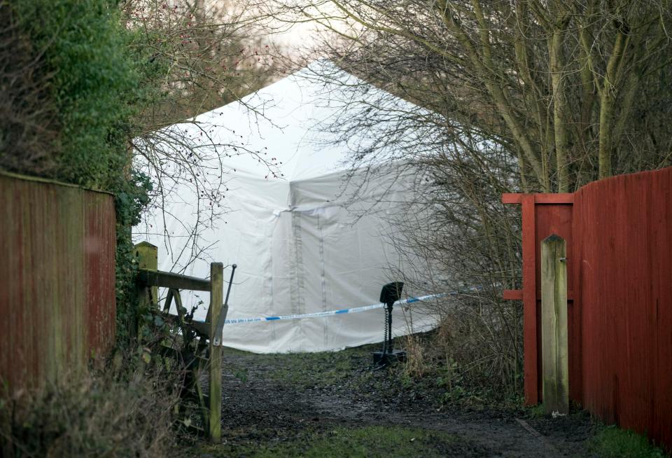  A forensics tent was set up at the scene