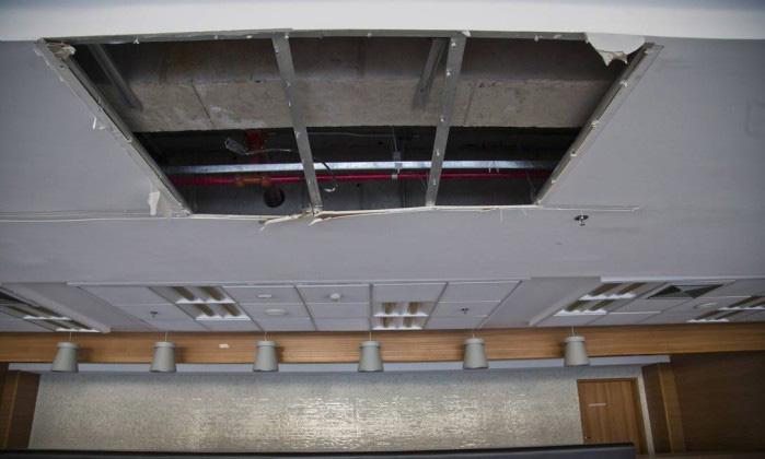  Parts of the ceiling have fallen down and areas have been stripped bare at the Maracana Stadium