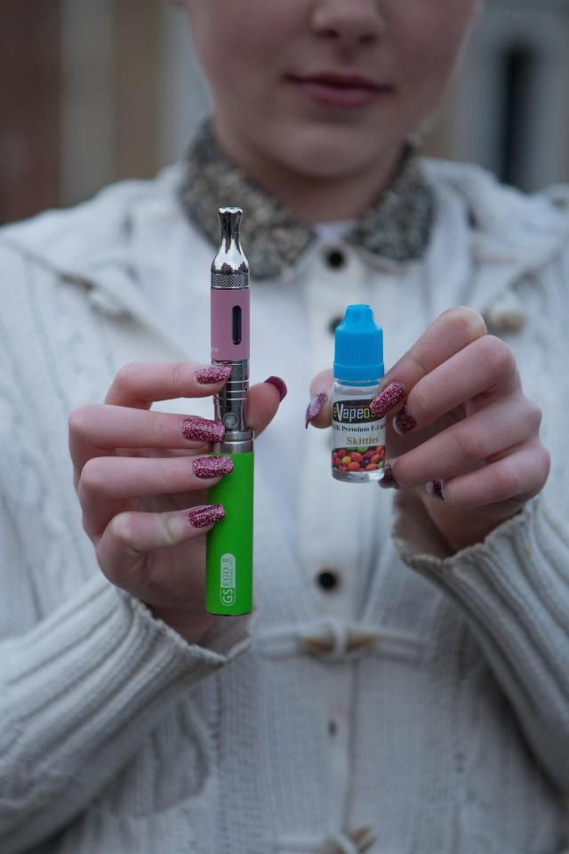 She also bought non-nicotine Skittles-flavour e-liquid to go into the device