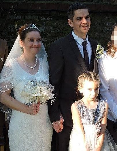  The young girl, pictured with her parents Alison and Paul Rough, was a bridesmaid at their wedding