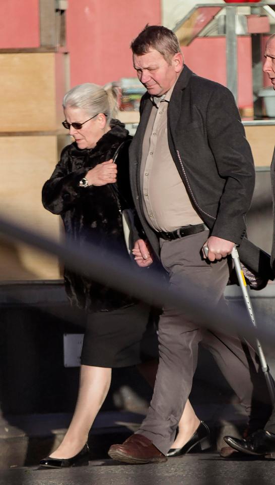  The grandparents of Katie arrived in court, having laid flowers at the scene yesterday