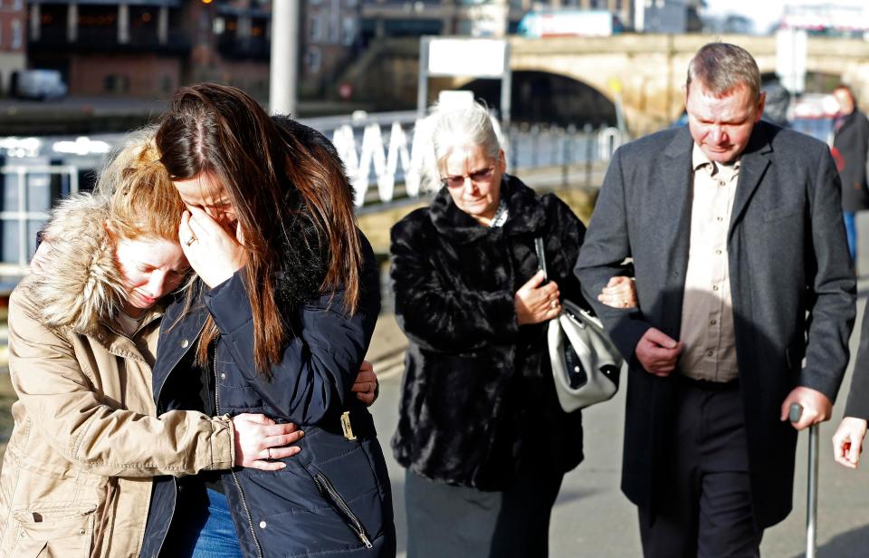  Family, including Katie’s grandparents, leave court yesterday