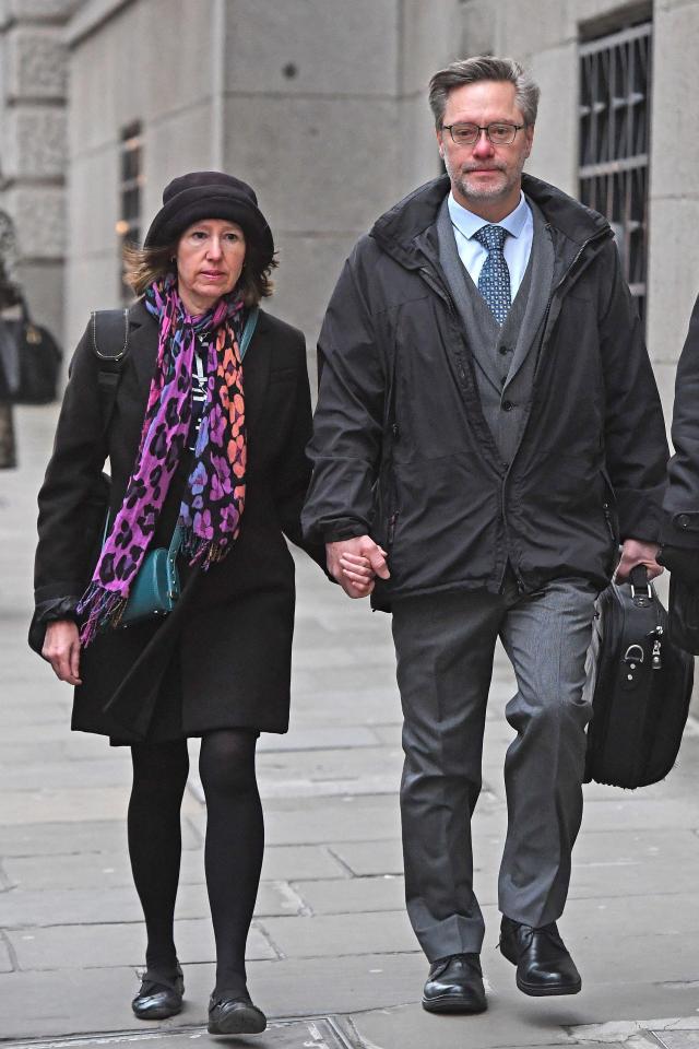  John Letts, 55, and Sally Lane, 54, arrive at the Old Bailey today accused of funding terrorism