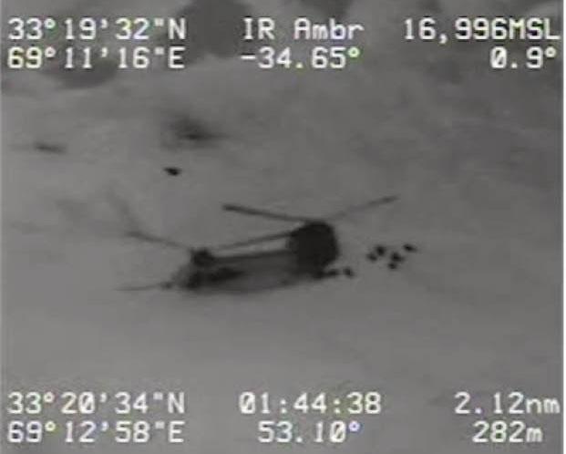  Footage from Roberts Ridge shows a US helicopter landing on the mountain held by Al Qaeda fighters