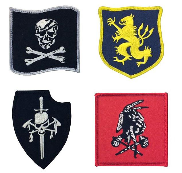  The patches symbolising squadrons that comprise SEAL Team 6. Clockwise from top left: Blue Squadron, known as the Pirates; Gold Squadron, known as the Knights; Red Squadron, known as the Redmen; and Silver Squadron