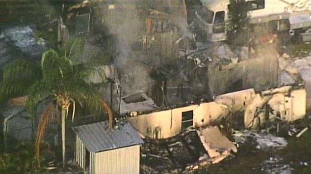  Busey showed this pictured of his burnt down castle after fire broke out in early hours