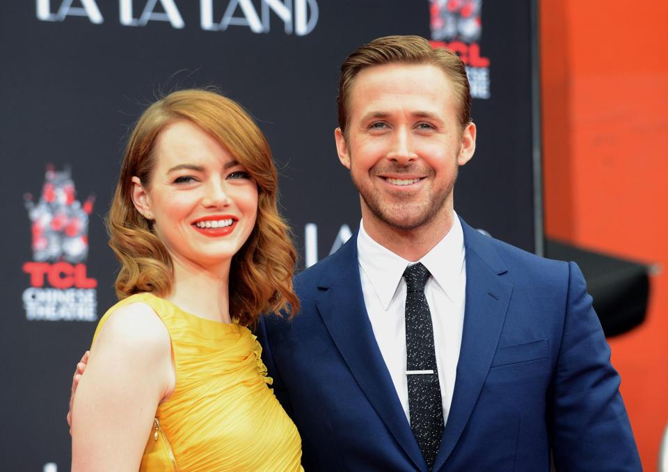  Emma with co-star Ryan Gosling