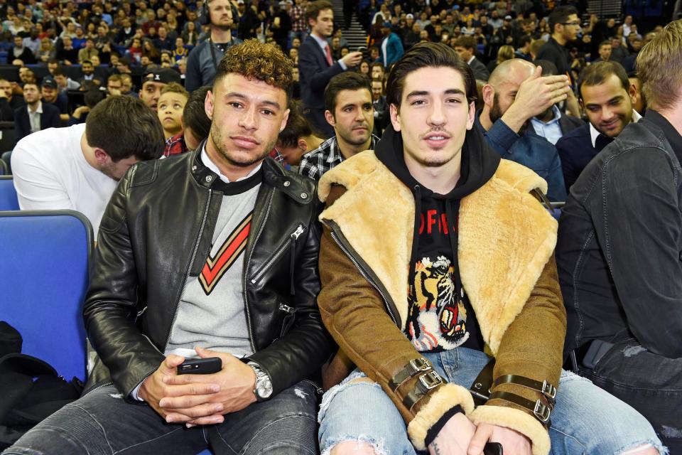  Arsenal stars Alex Oxlade-Chamberlain and Hector Bellerin watched at the O2