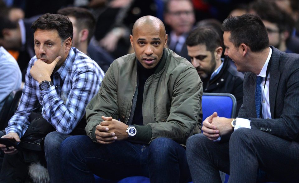  Thierry Henry appeared to enjoy sitting courtside