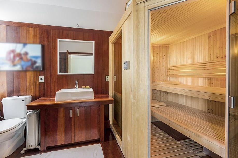  It comes with en suites for the five bedrooms and a sauna in a bathroom, to add to the luxurious feel