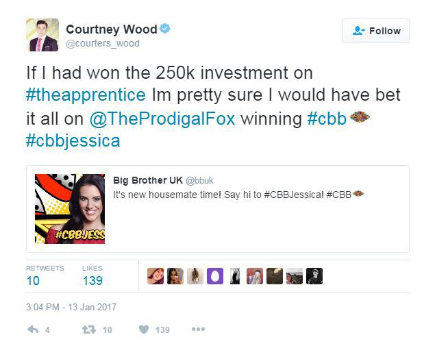  Courtney was just joking though and thinks Jessica could go all the way and win the show