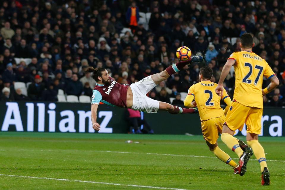 Andy Carroll scored a worldie for West Ham against Crystal Palace