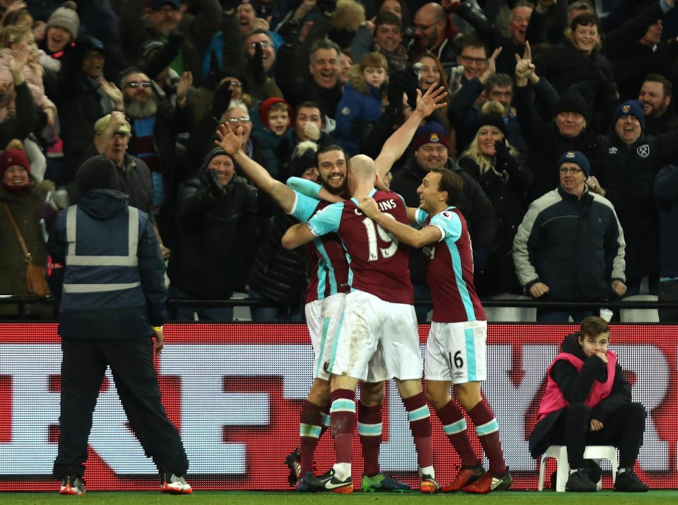 Carroll took in the adulation of his team-mates and the crowd after scoring the worldie