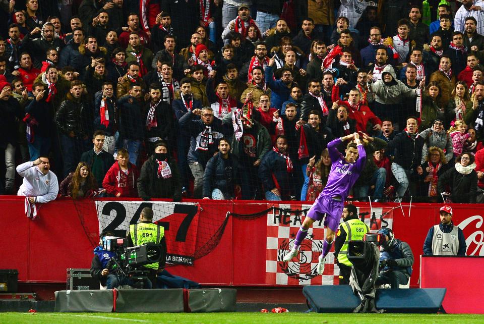  Danilo was brought down by Sevilla goalkeeper Sergio Rico inside the box