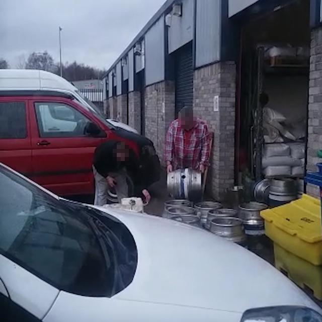  The probation officers can be heard laughing in the video, as the smug criminal receives '25 litres' of beer