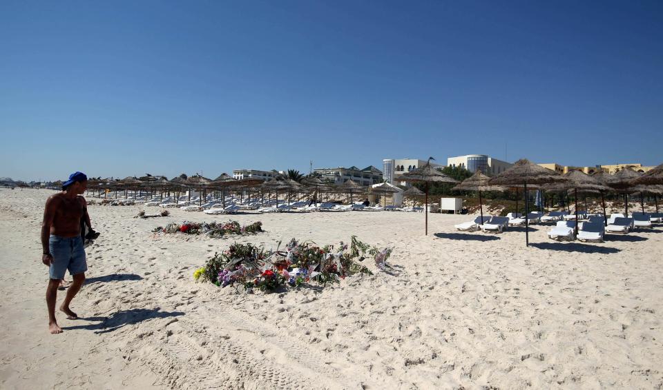  Flowers were left at the scene where dozens of Brits were killed in Tunisia